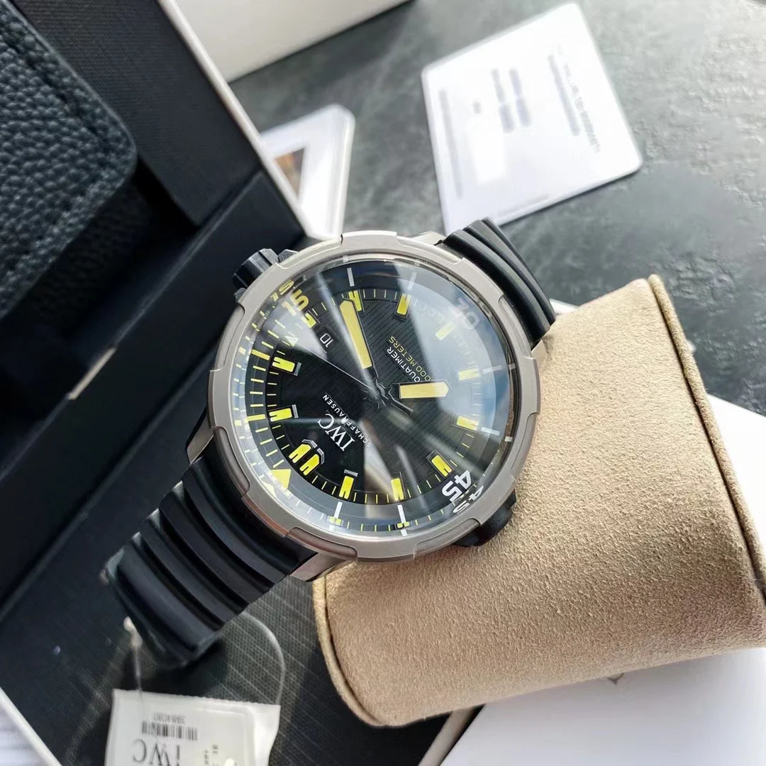 IWC Aquatimer Titanium Black Dial — photographed off the sweep