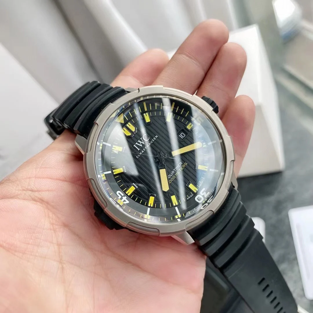 IWC Aquatimer Titanium Black Dial — photographed off the sweep