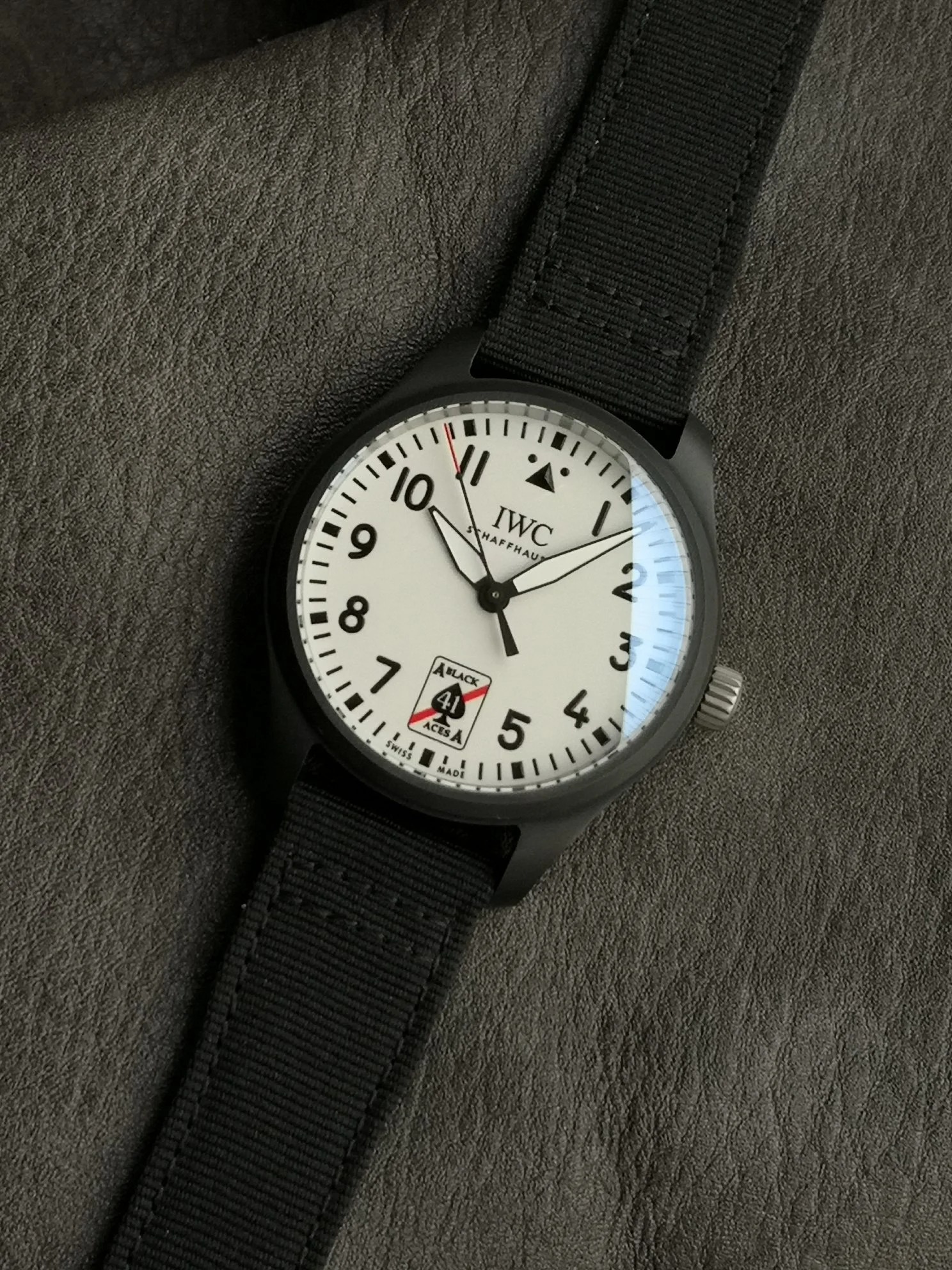 IWC Black Dial — photographed off the sweep