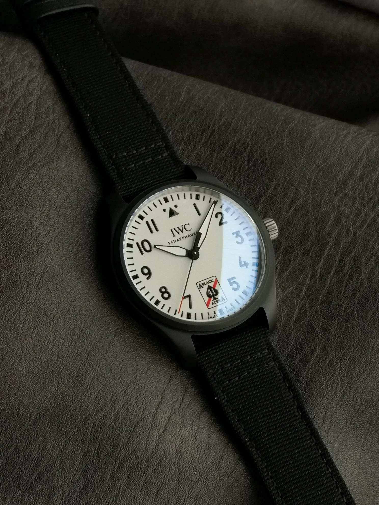 IWC Black Dial — photographed off the sweep