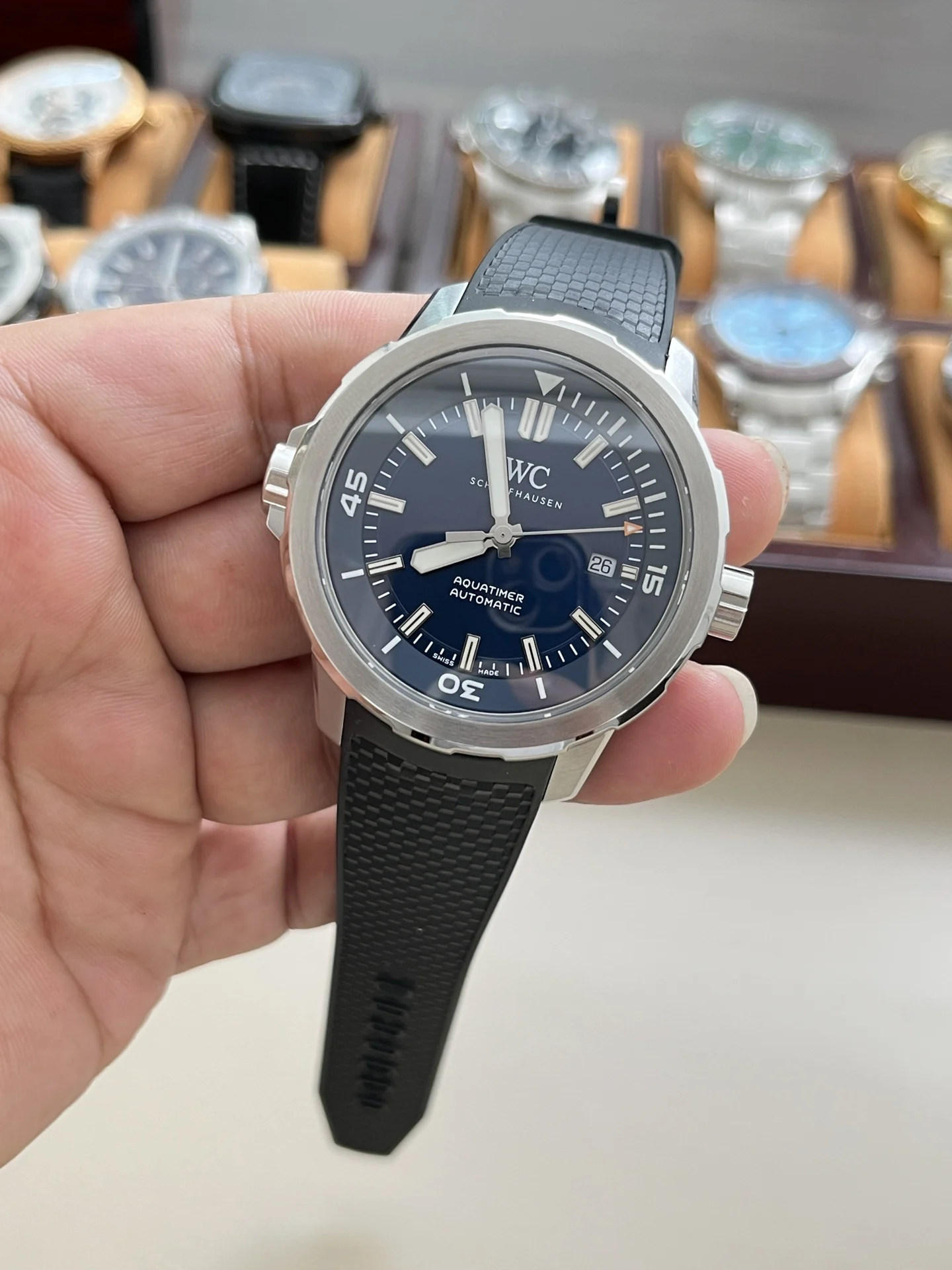 IWC Blue Dial 44mm — photographed off the sweep