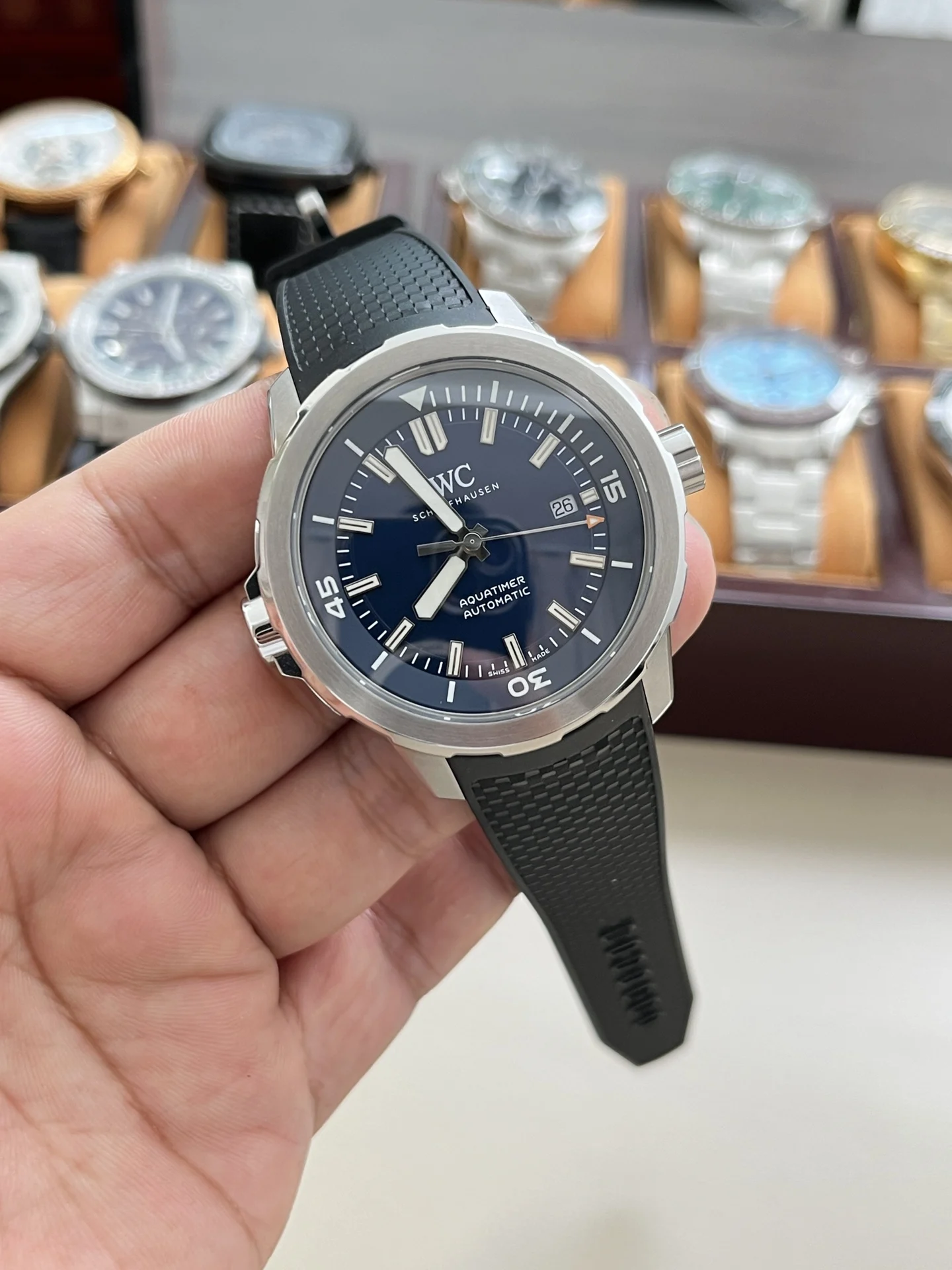 IWC Blue Dial 44mm — photographed off the sweep