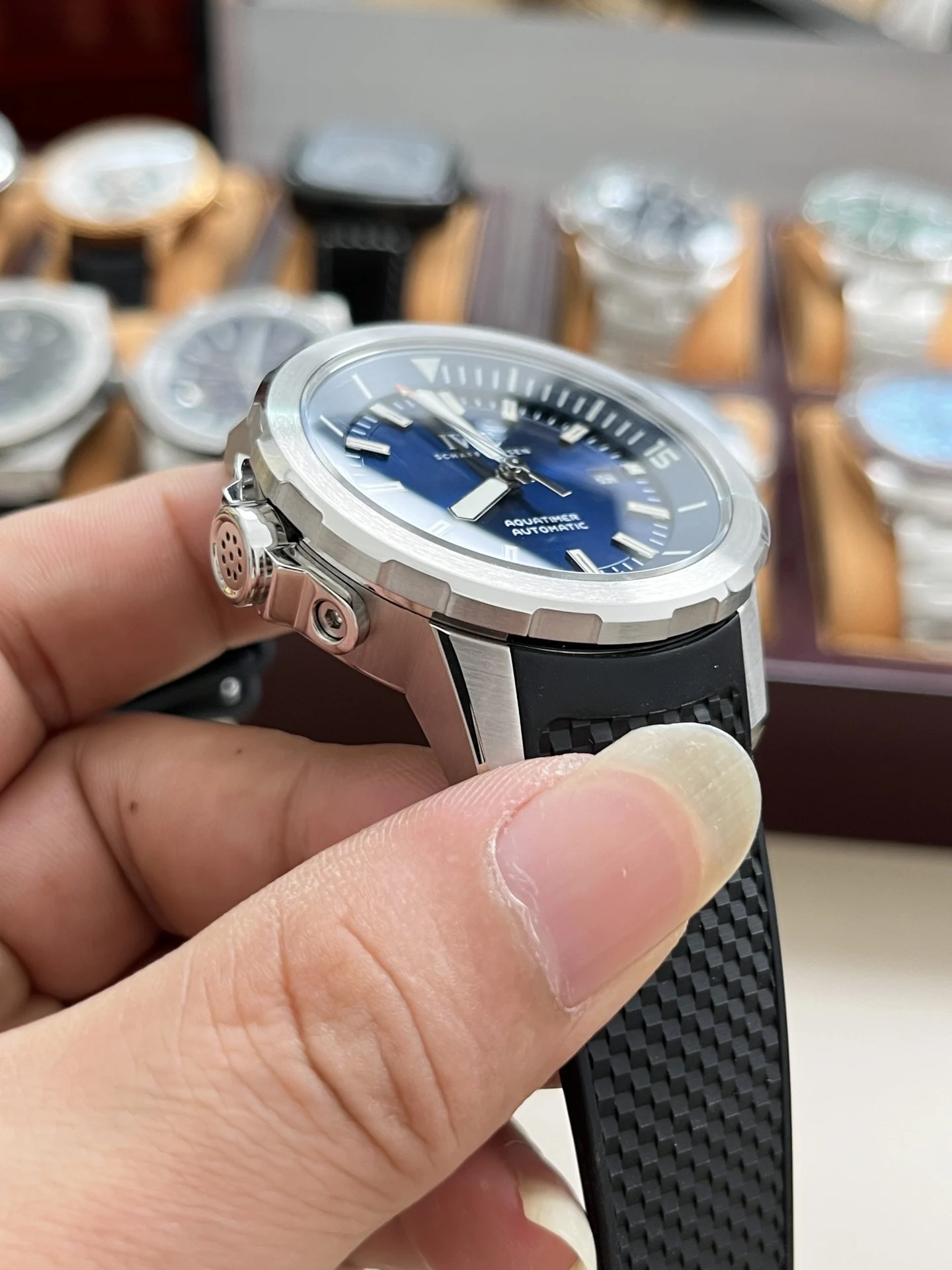 IWC Blue Dial 44mm — photographed off the sweep