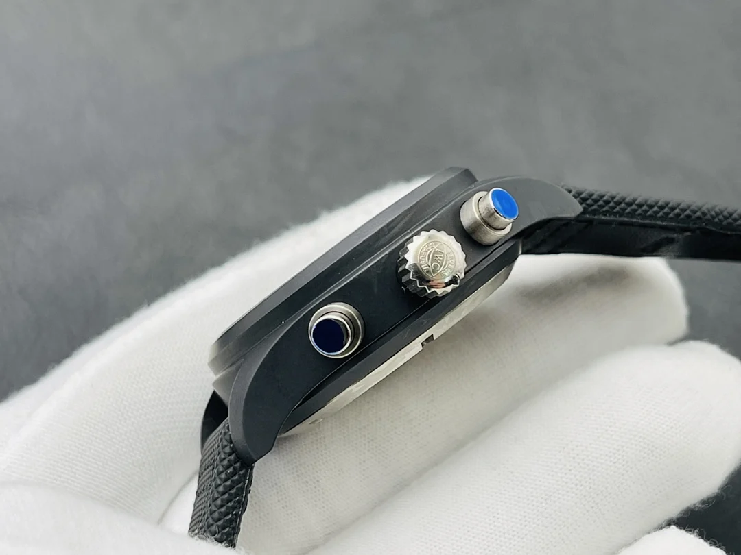IWC Ceramic Blue Dial 44.5mm — photographed off the sweep