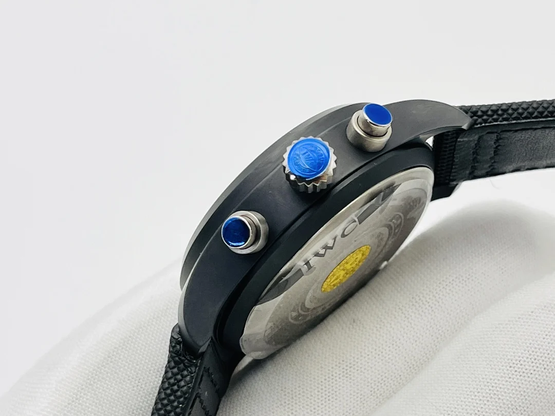 IWC Ceramic Blue Dial 44.5mm — photographed off the sweep