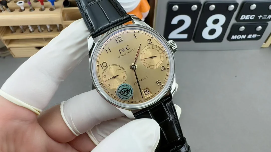 IWC Champagne — photographed off the sweep