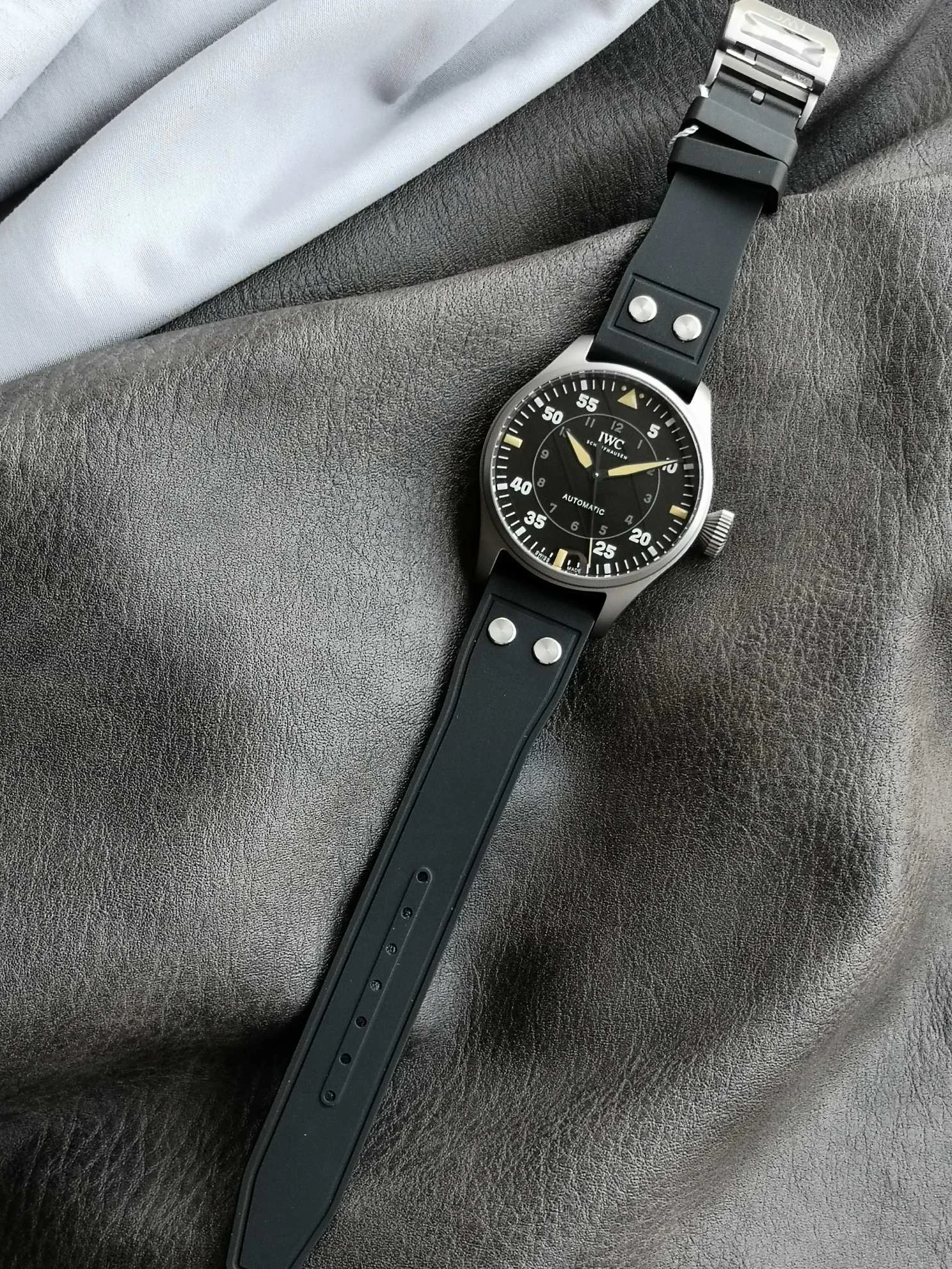 IWC Green Dial — photographed off the sweep