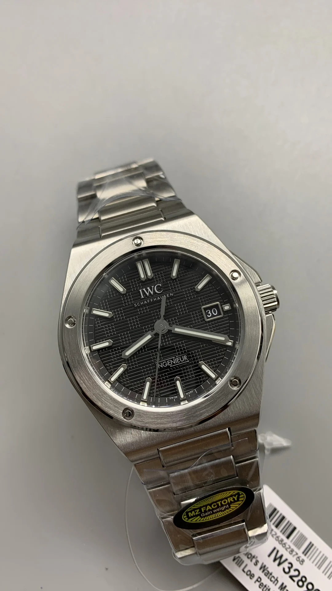 IWC Ingenieur Black Dial — photographed off the sweep