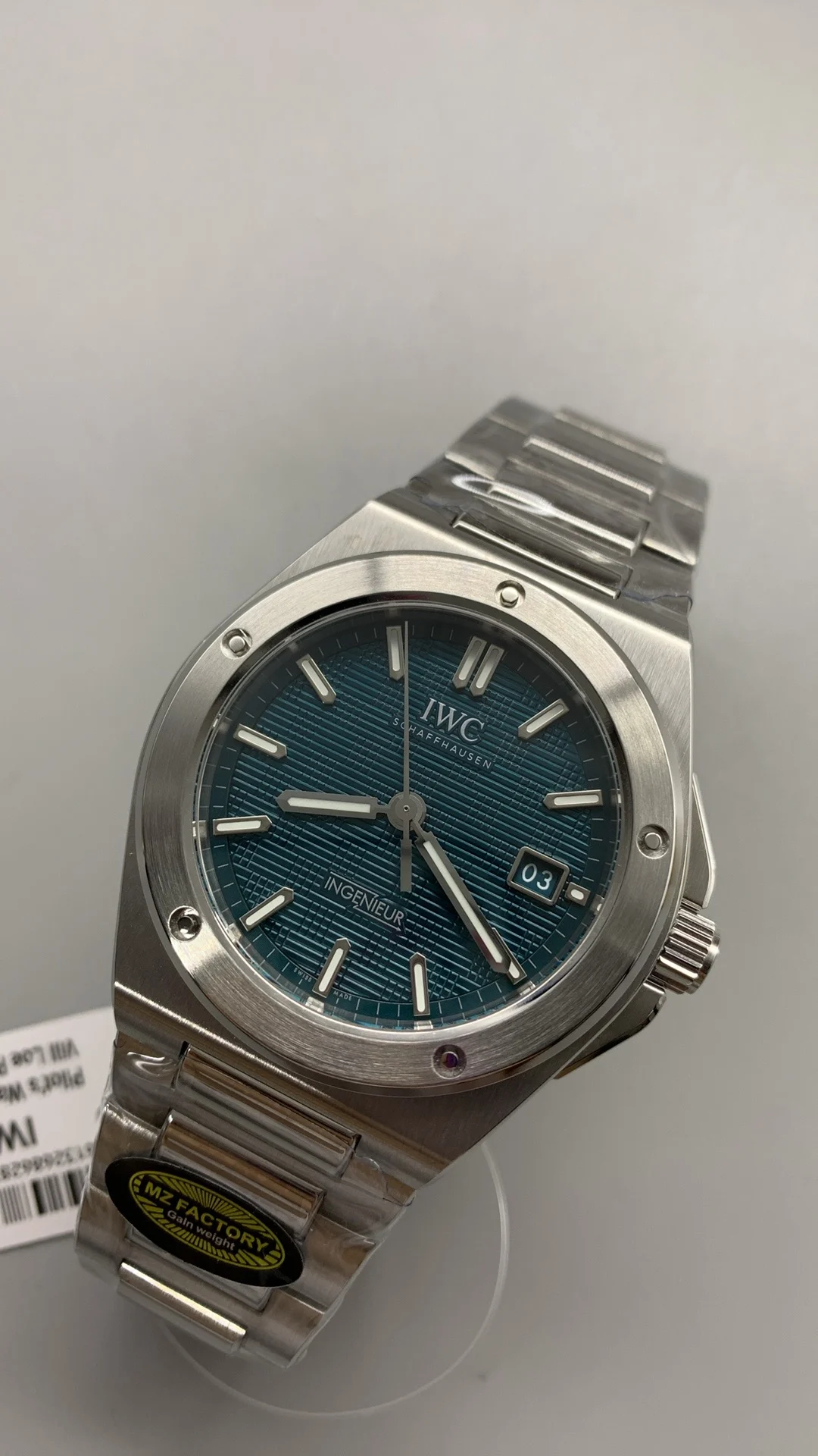 IWC Ingenieur Green Dial — photographed off the sweep