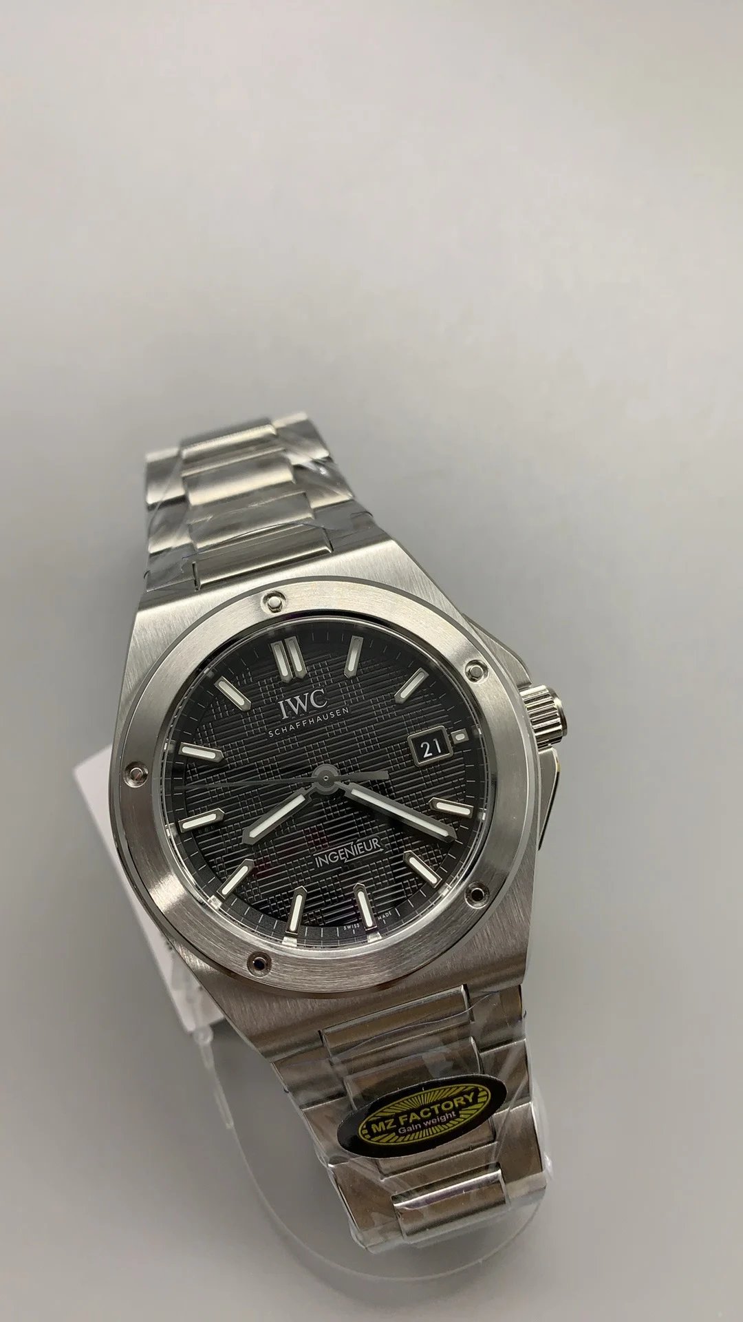 IWC Ingenieur Green Dial — photographed off the sweep