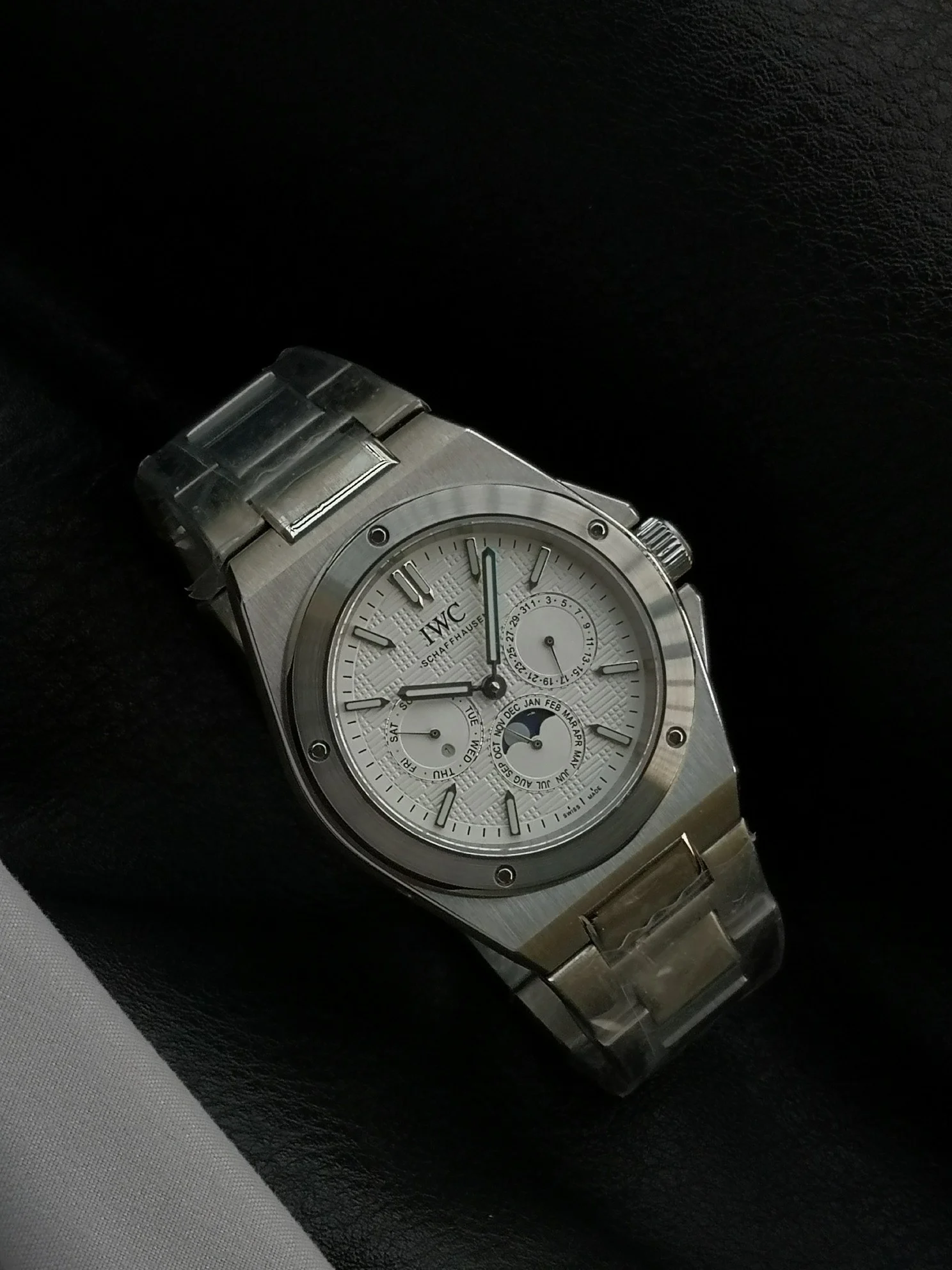 IWC Ingenieur Perpetual Calendar — photographed off the sweep