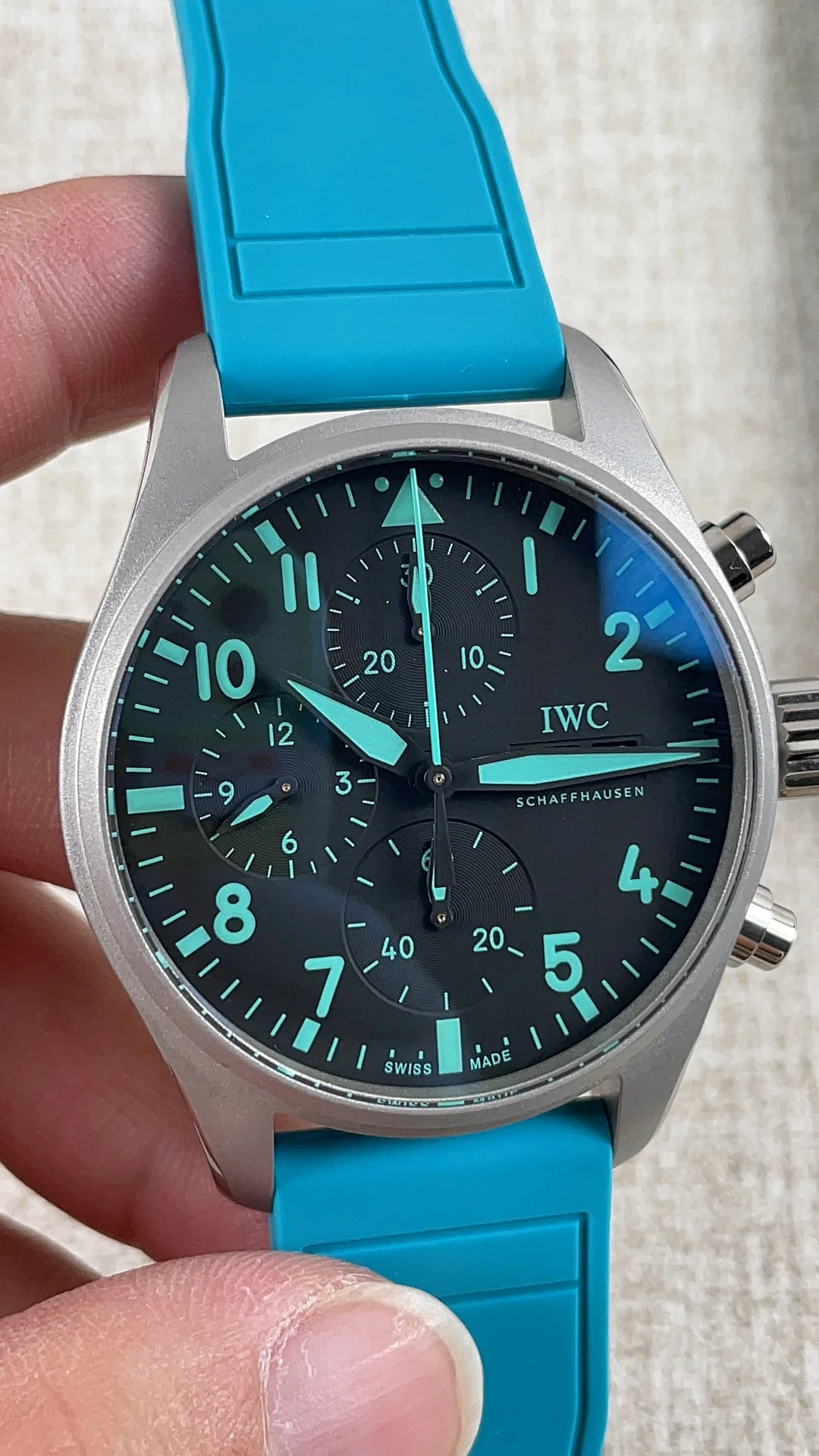 IWC Pilot — photographed off the sweep