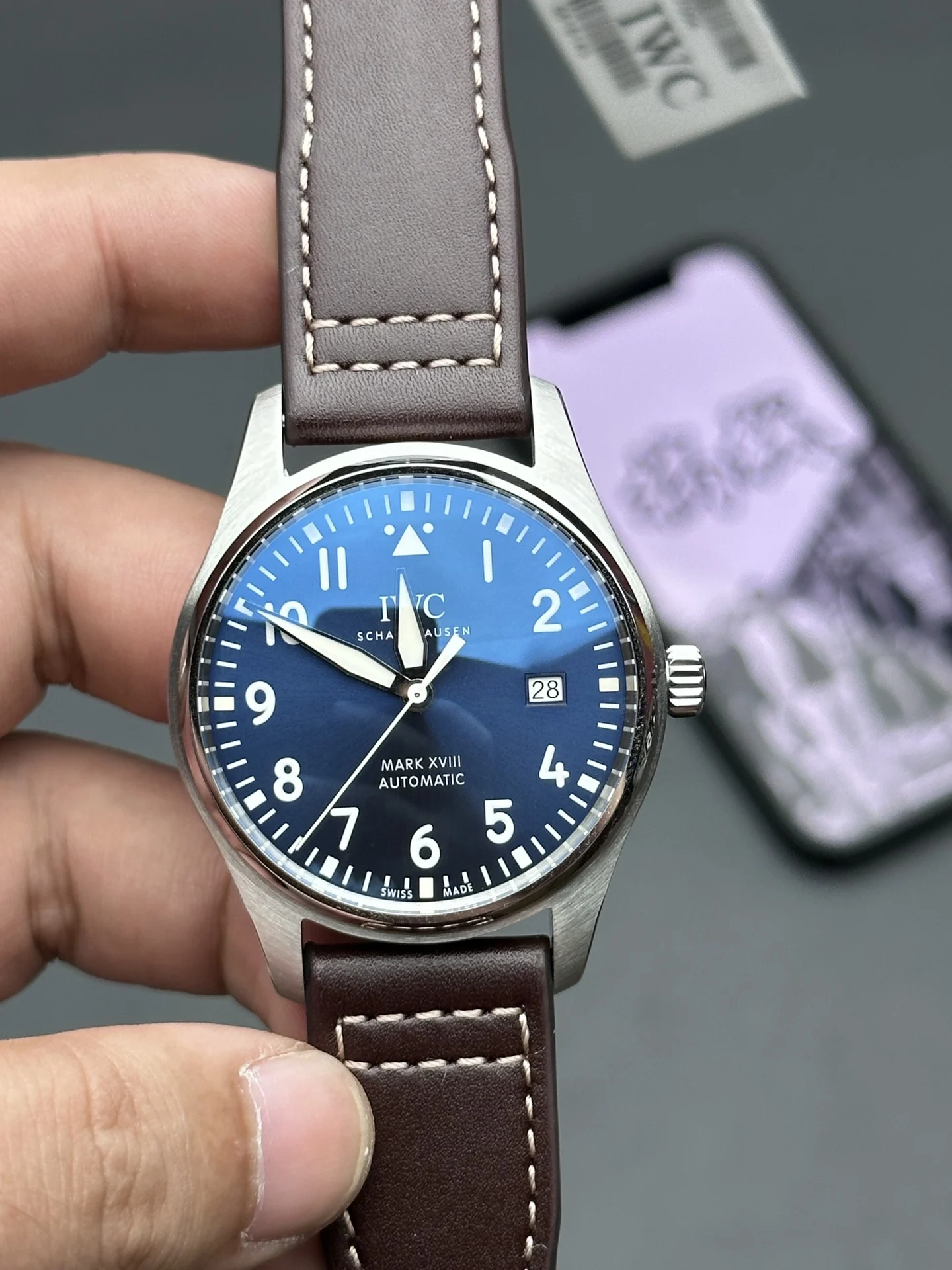 IWC Pilot — photographed off the sweep