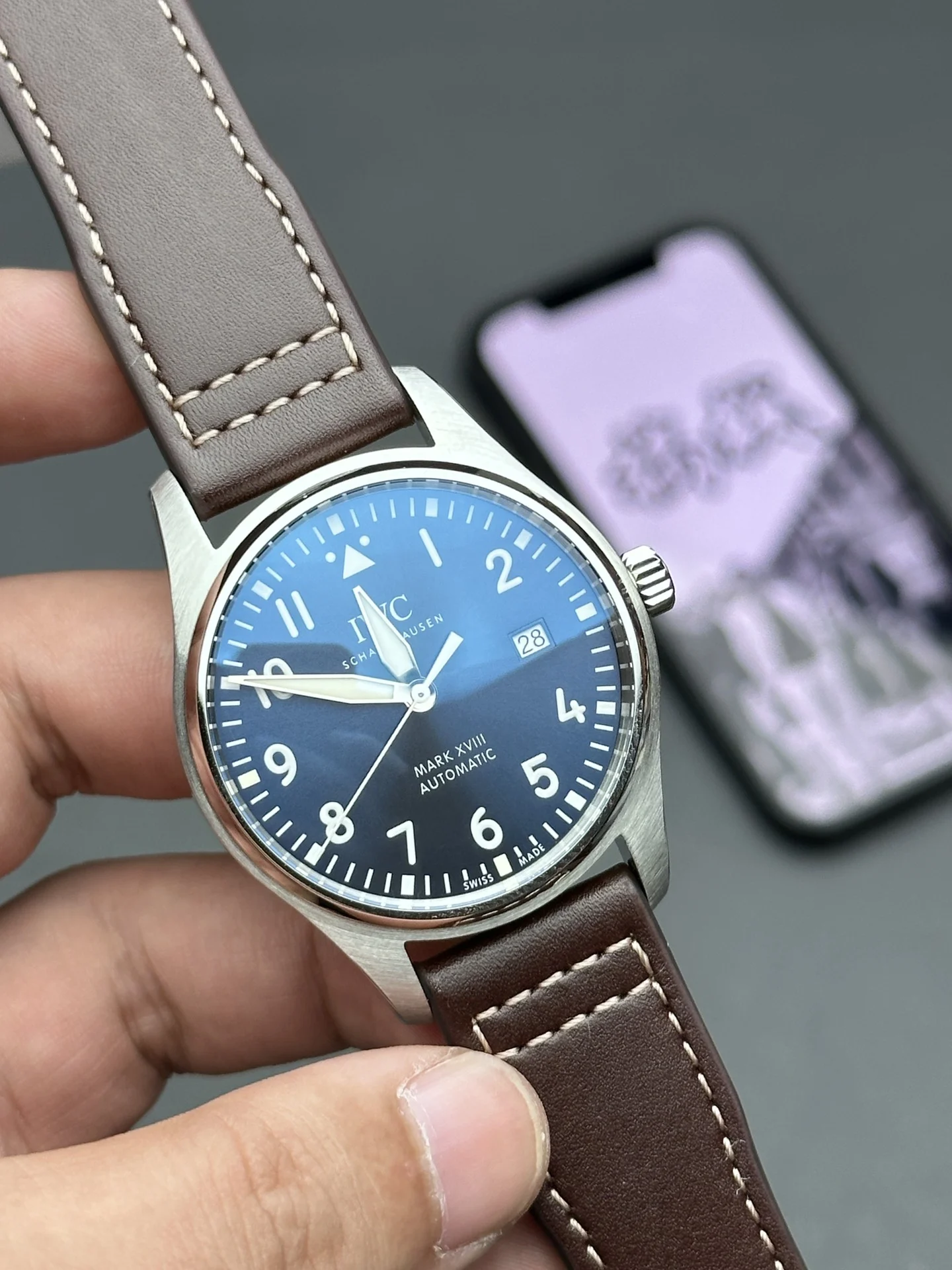 IWC Pilot — photographed off the sweep