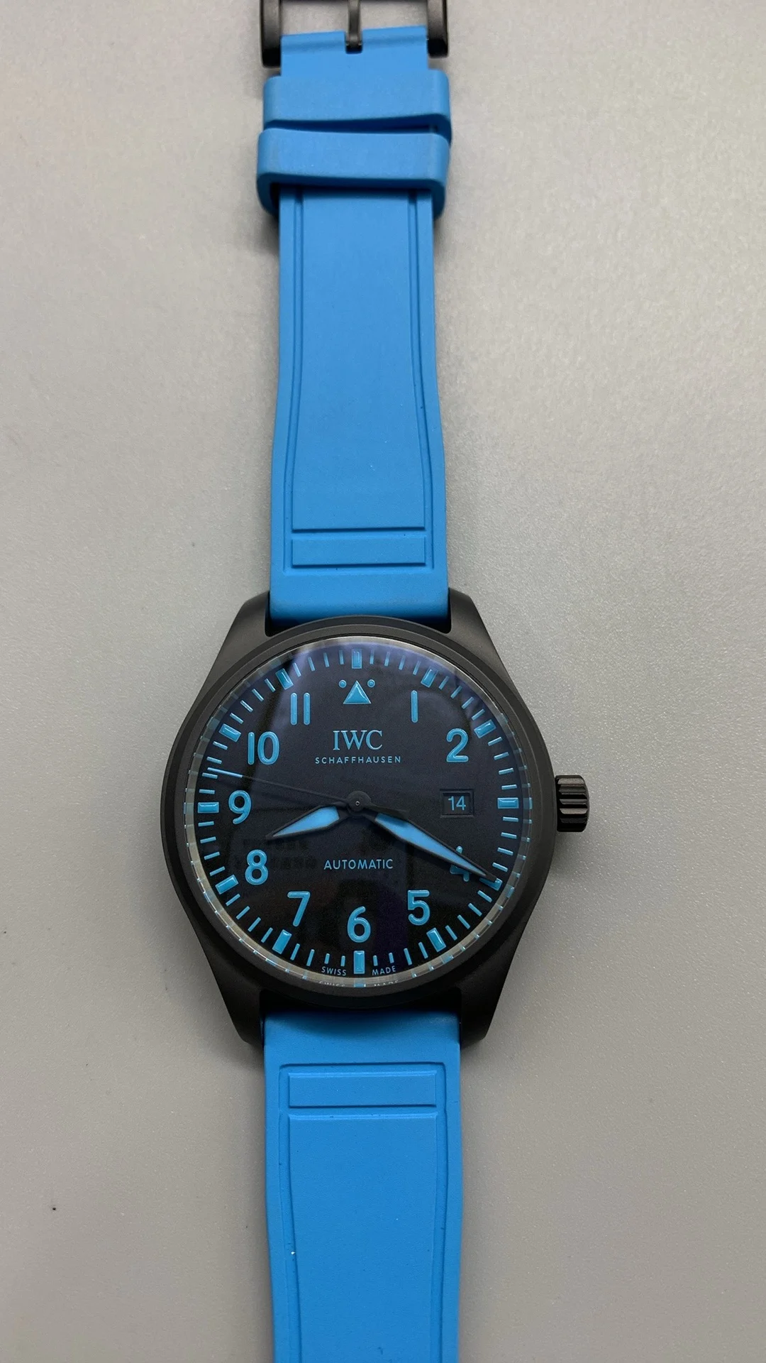 IWC Pilot Black Dial 41mm — photographed off the sweep