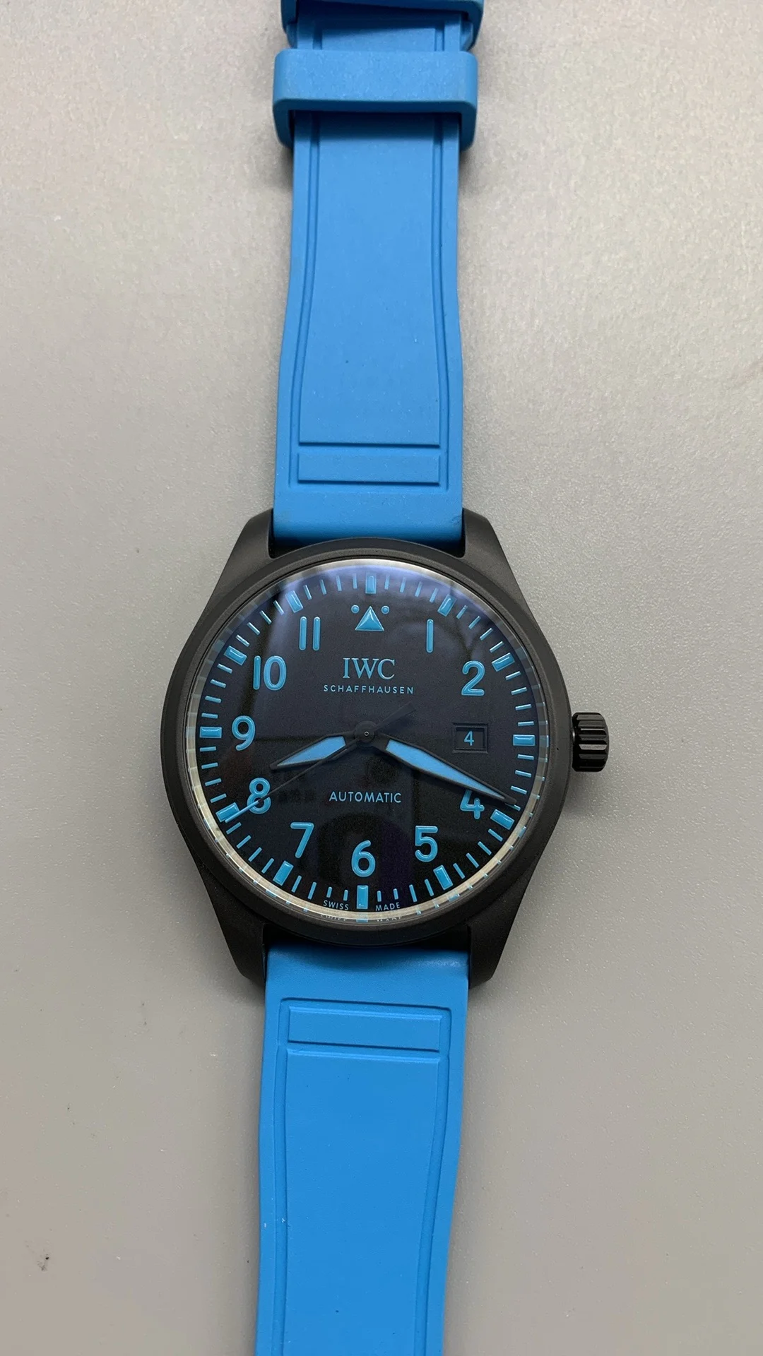 IWC Pilot Black Dial — photographed off the sweep