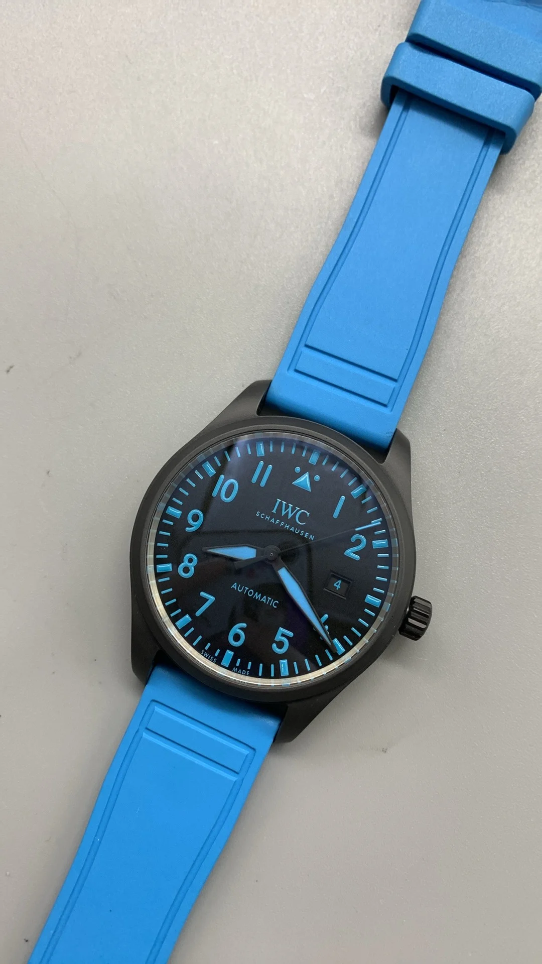 IWC Pilot Black Dial — photographed off the sweep