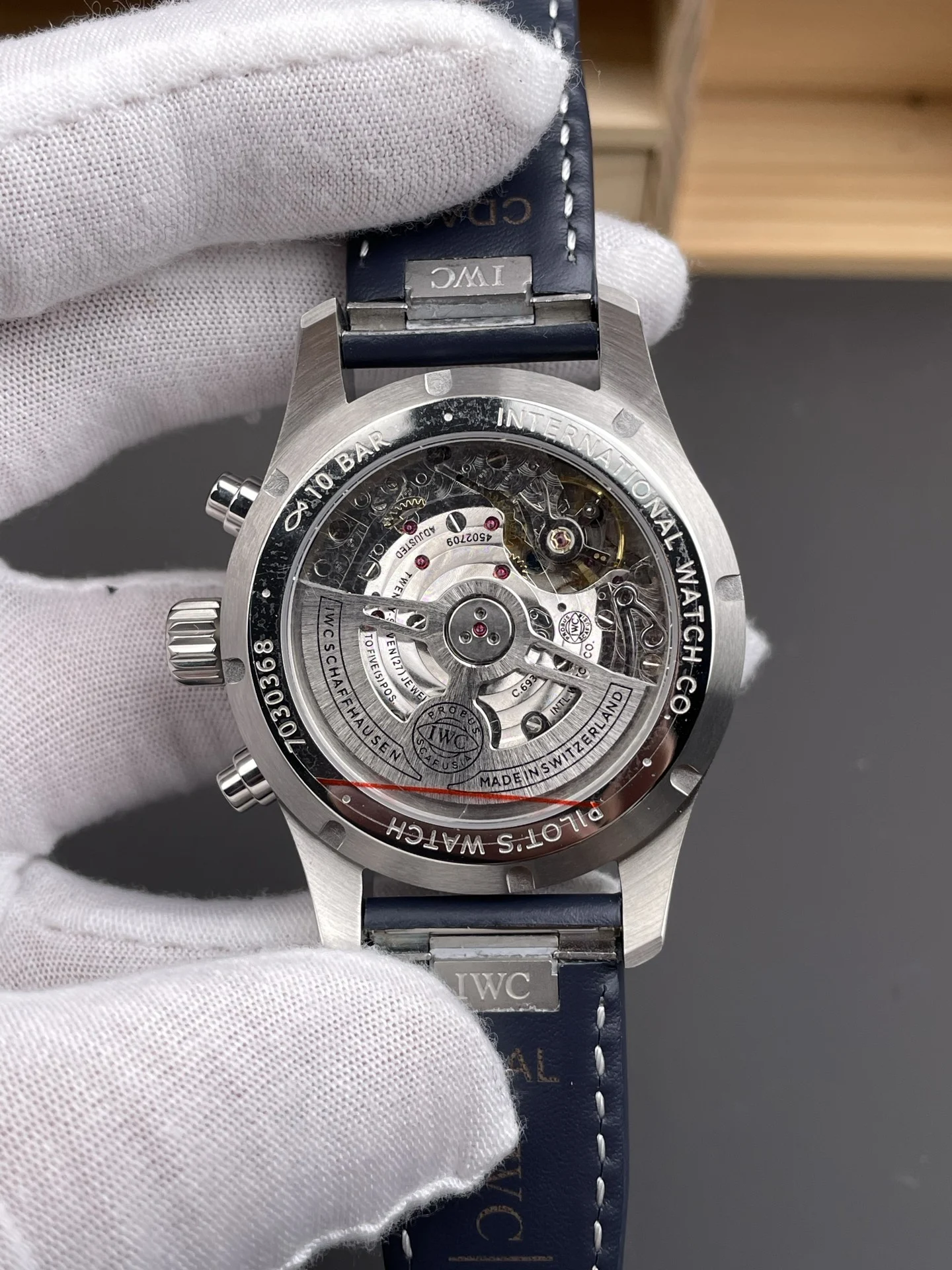 IWC Pilot Blue Dial 41mm — photographed off the sweep
