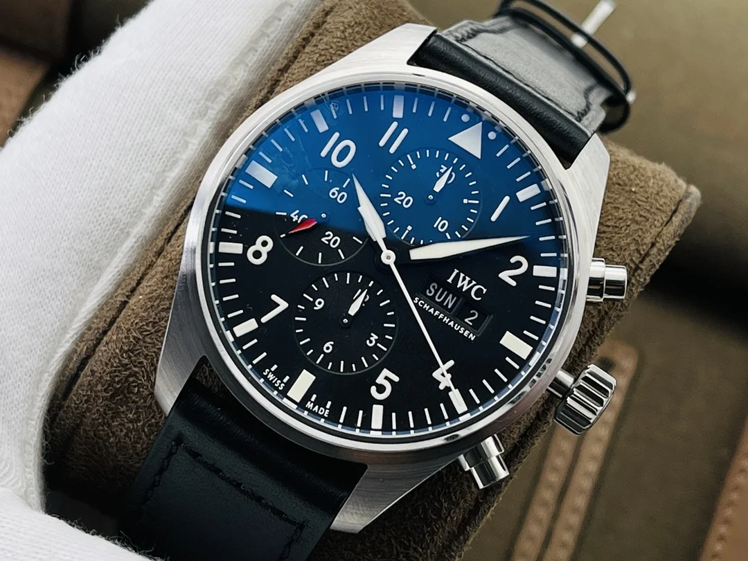IWC Pilot Blue Dial 43mm — photographed off the sweep
