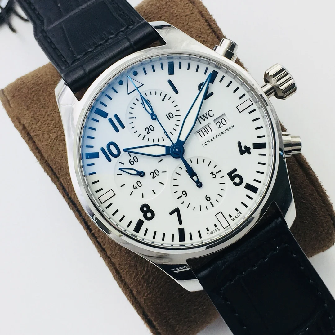 IWC Pilot Blue Dial 43mm — photographed off the sweep