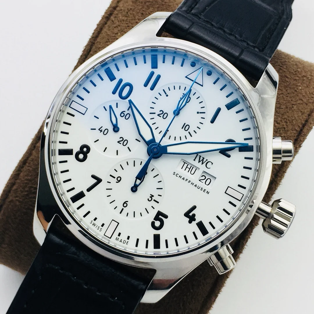 IWC Pilot Blue Dial 43mm — photographed off the sweep