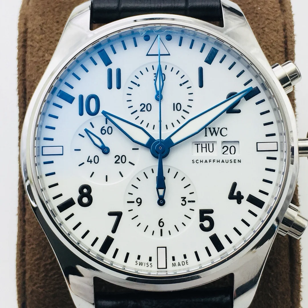 IWC Pilot Blue Dial 43mm — photographed off the sweep