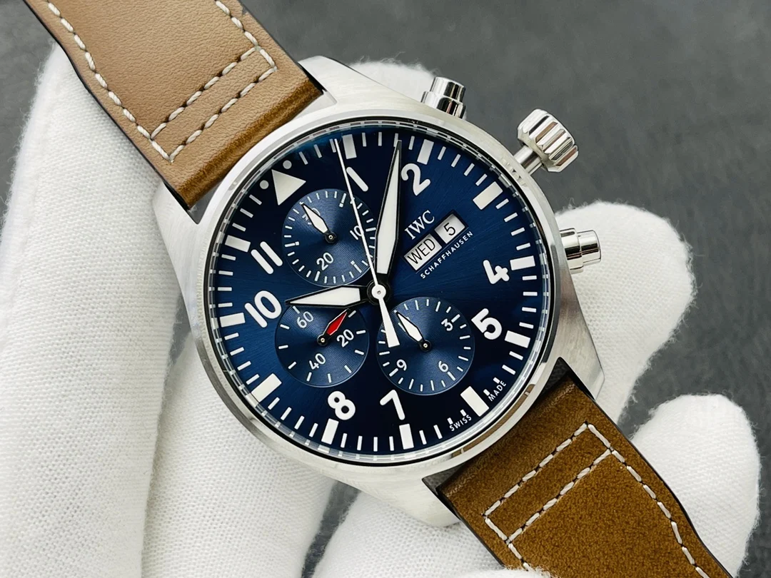 IWC Pilot Blue Dial 43mm — photographed off the sweep
