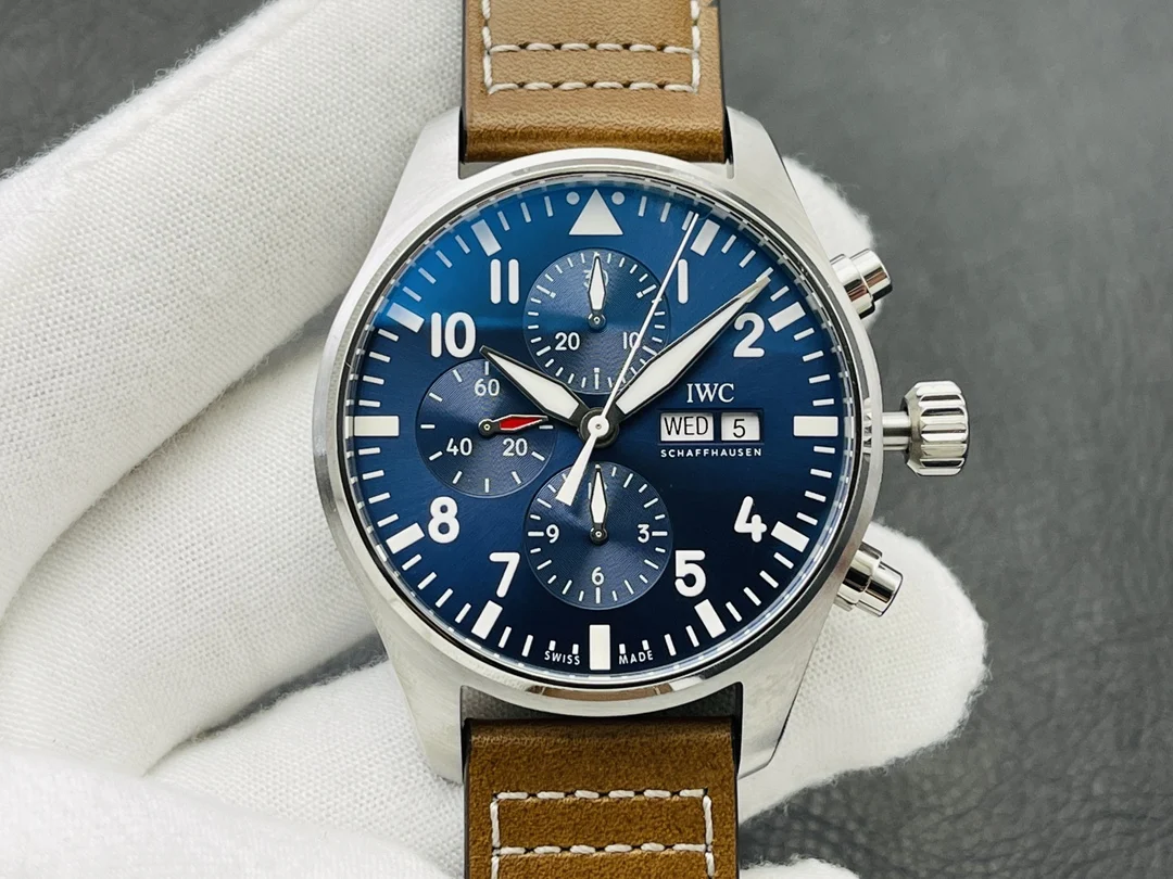 IWC Pilot Blue Dial 43mm — photographed off the sweep