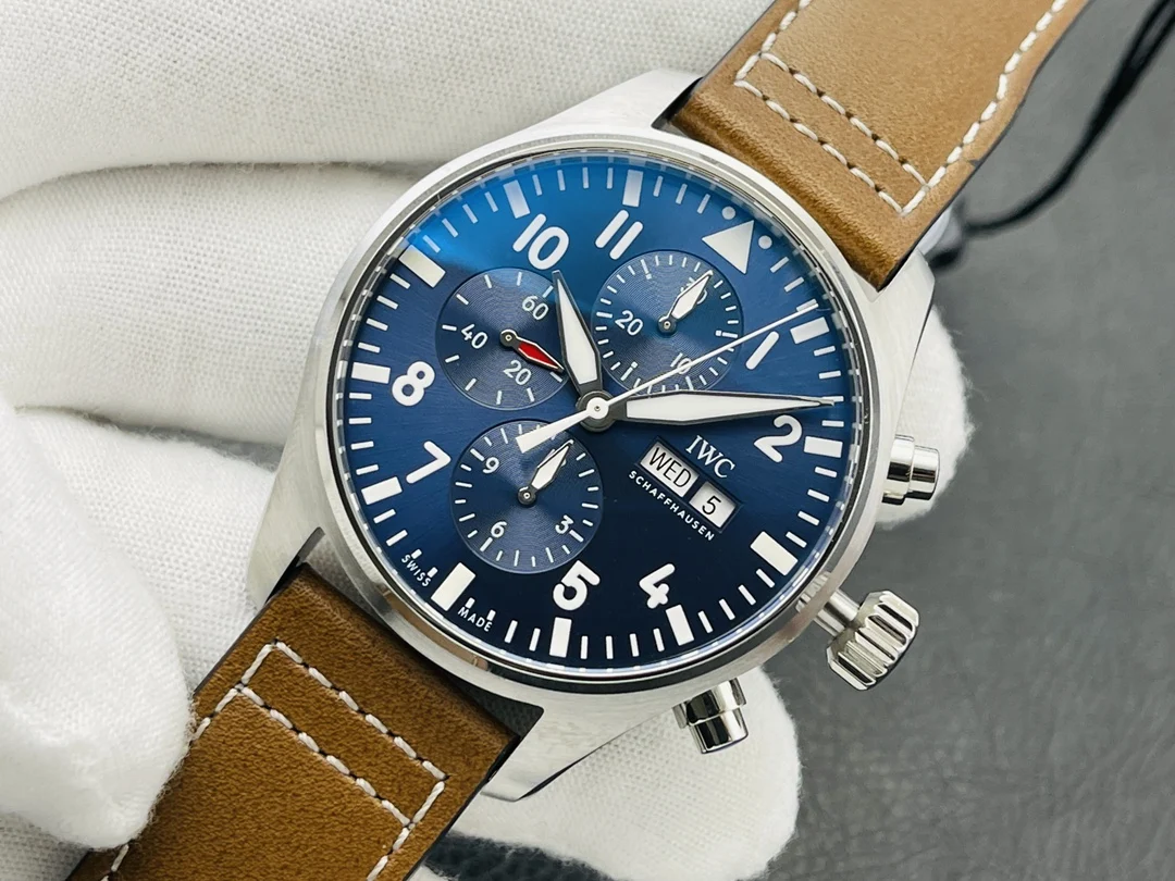 IWC Pilot Blue Dial 43mm — photographed off the sweep