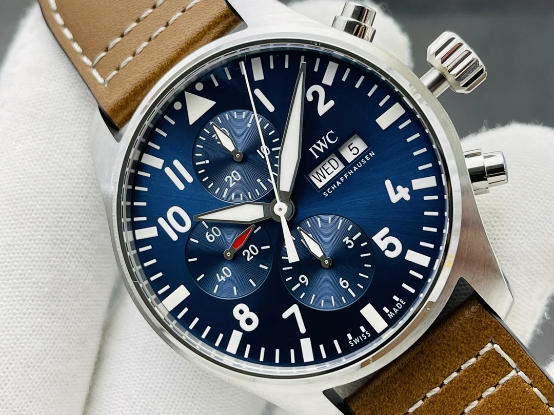 IWC Pilot Blue Dial 43mm — photographed off the sweep