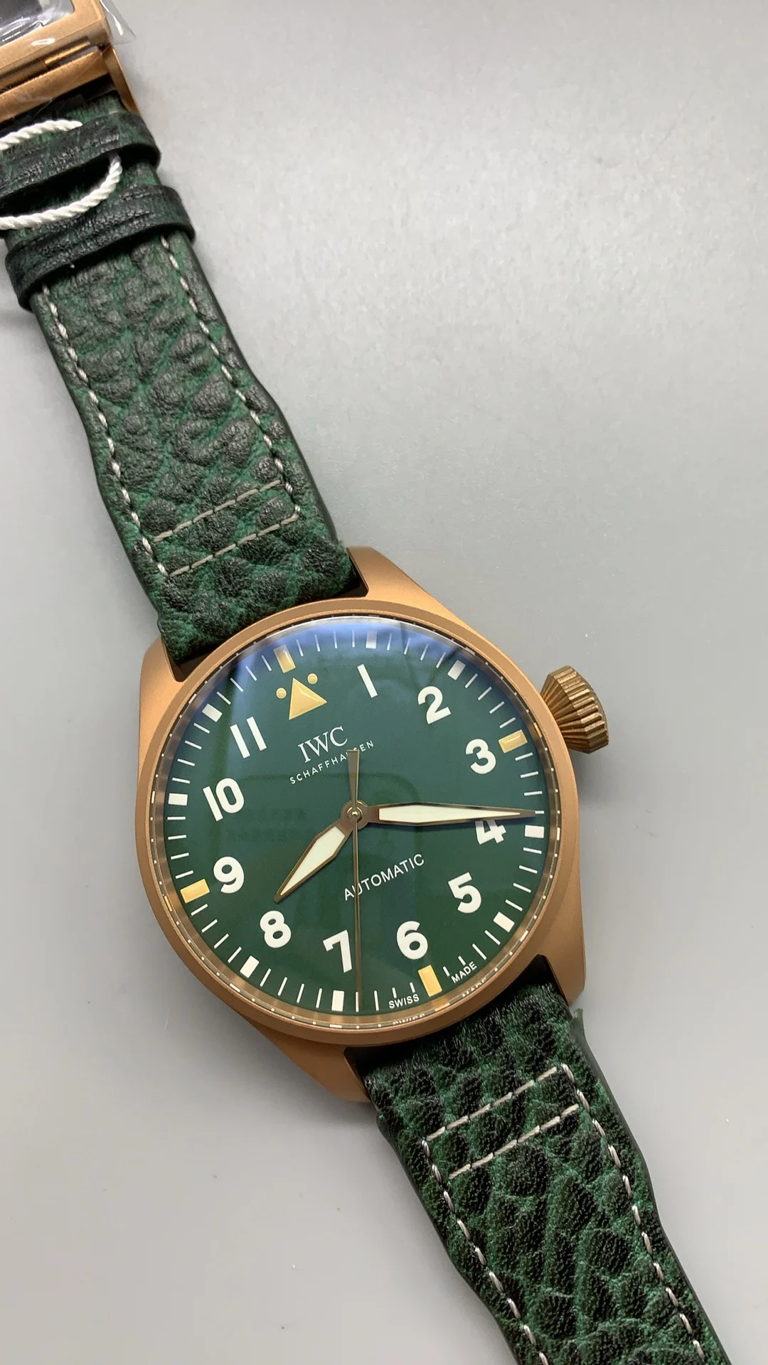 IWC Pilot Bronze — photographed off the sweep