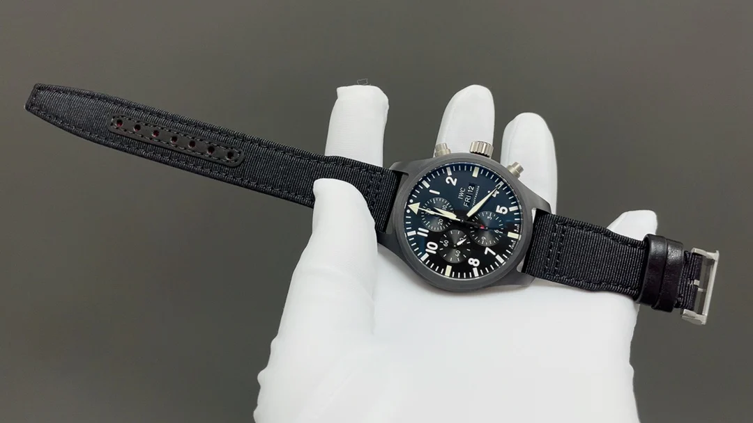 IWC Pilot Ceramic 43mm — photographed off the sweep