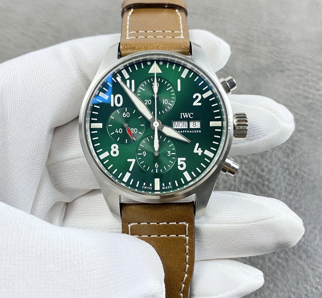 IWC Pilot Green Dial — photographed off the sweep