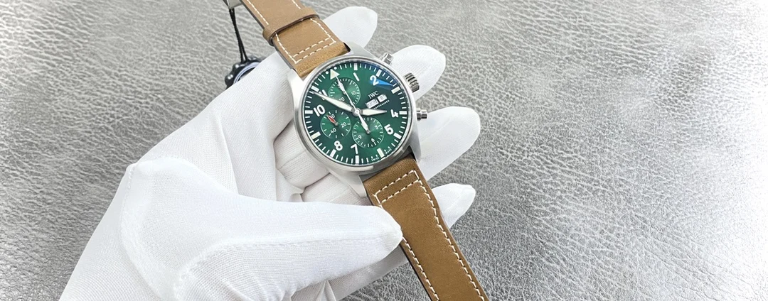 IWC Pilot Green Dial — photographed off the sweep