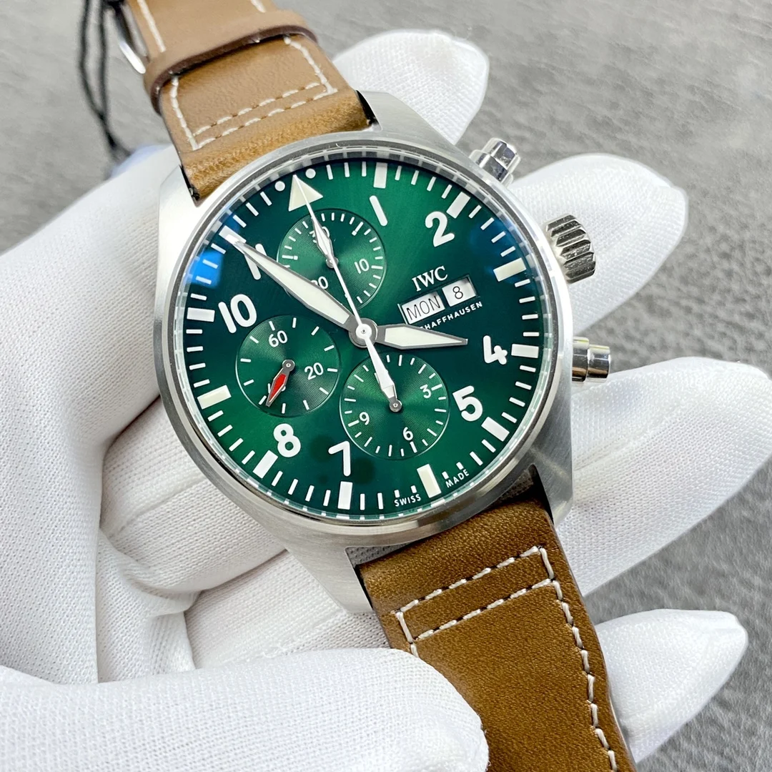 IWC Pilot Green Dial — photographed off the sweep