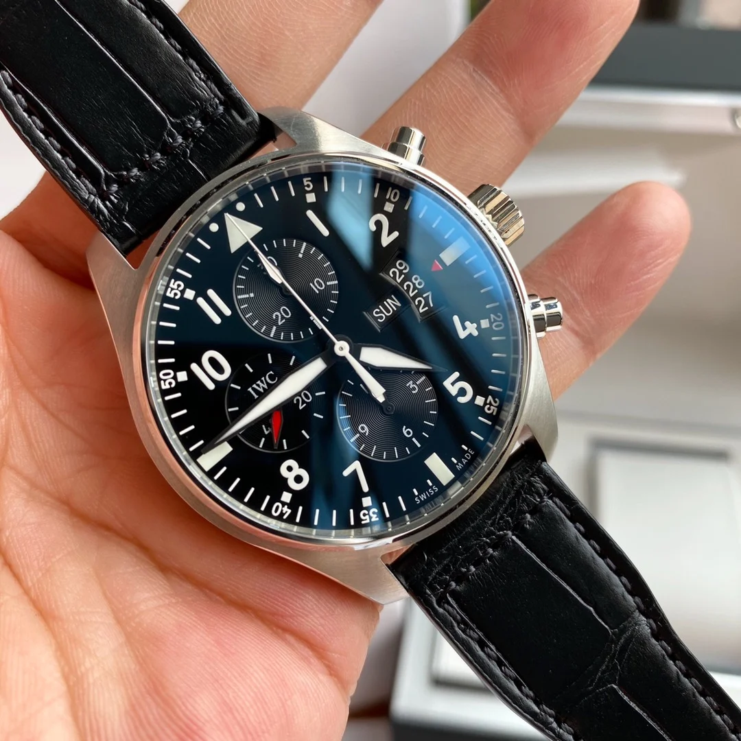 IWC Pilot IW377701 43mm — photographed off the sweep