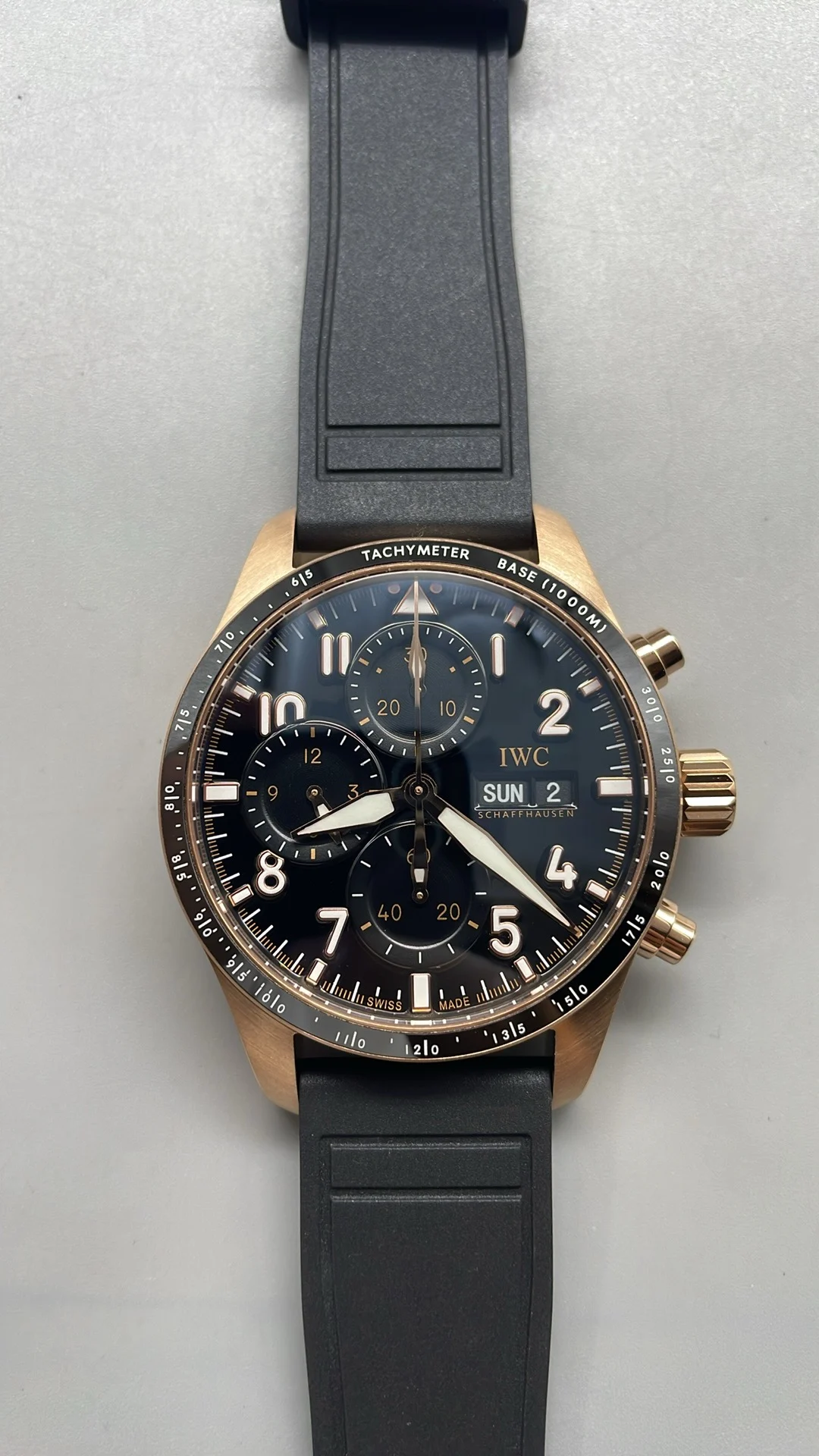 IWC Pilot Rose Gold Black Dial