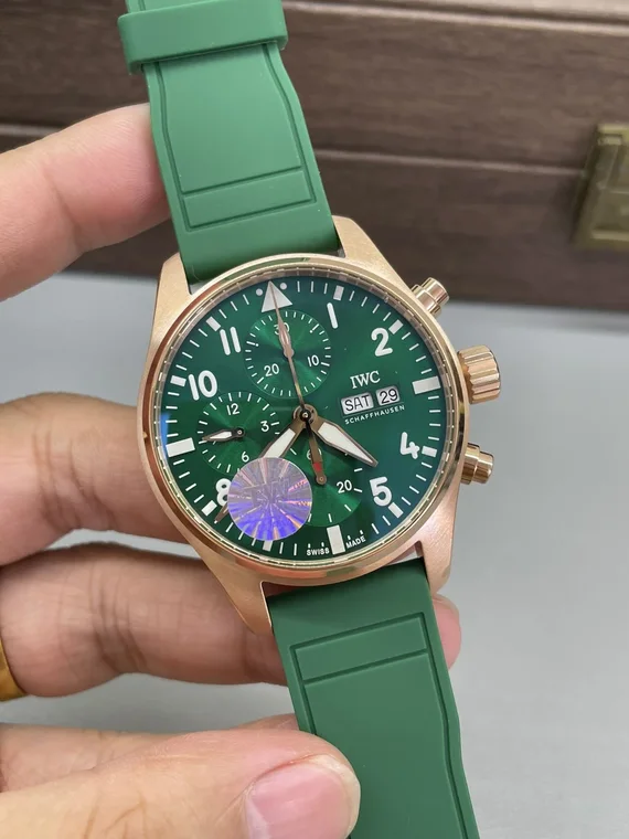 IWC Pilot Rose Gold Green Dial