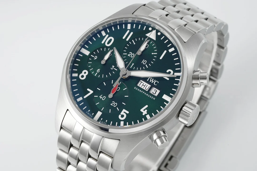 IWC Pilot Steel Black Dial — photographed off the sweep