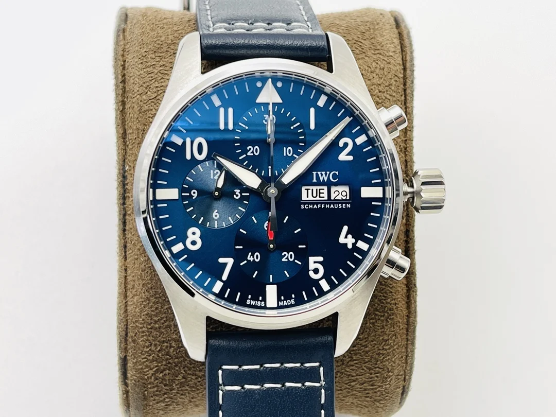IWC Pilot Steel Green Dial IW388101 — photographed off the sweep