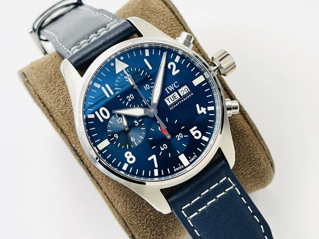 IWC Pilot Steel Green Dial IW388101 — photographed off the sweep