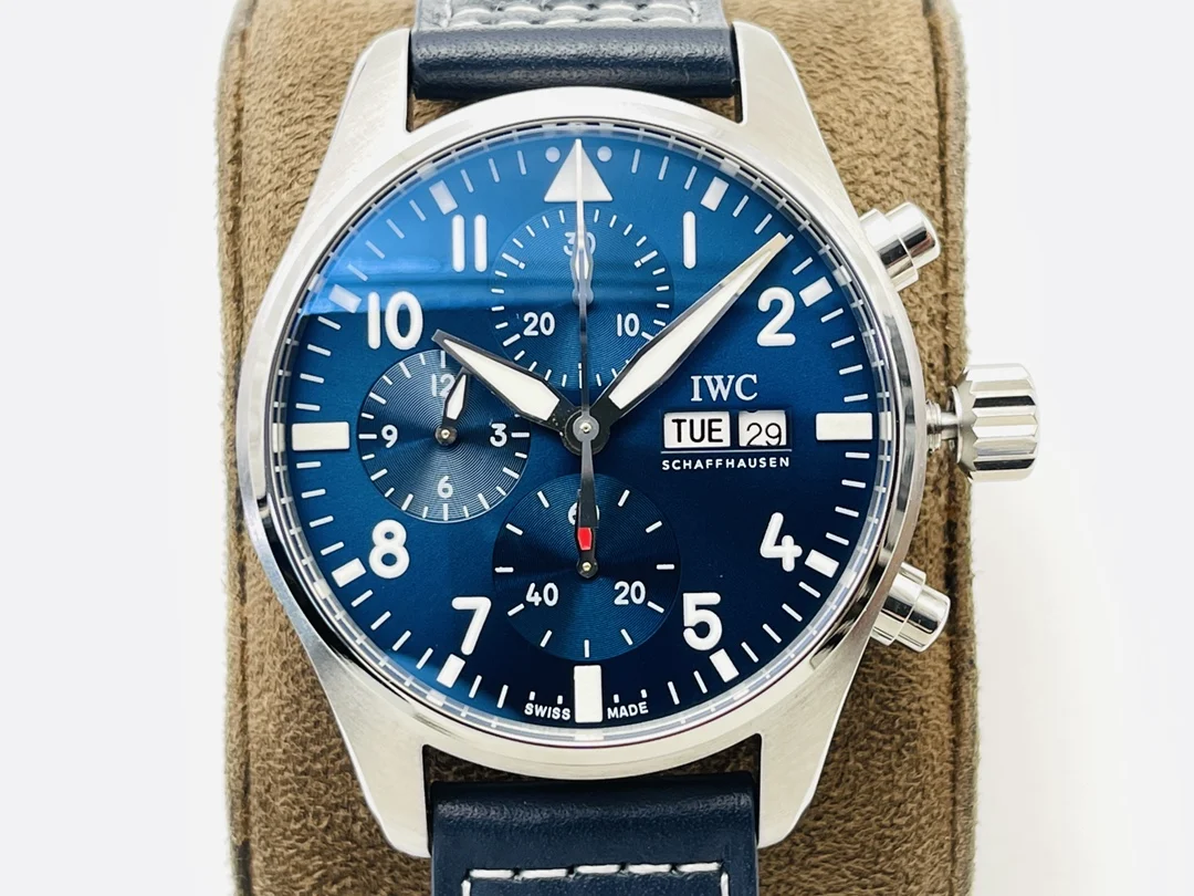 IWC Pilot Steel Green Dial IW388101 — photographed off the sweep