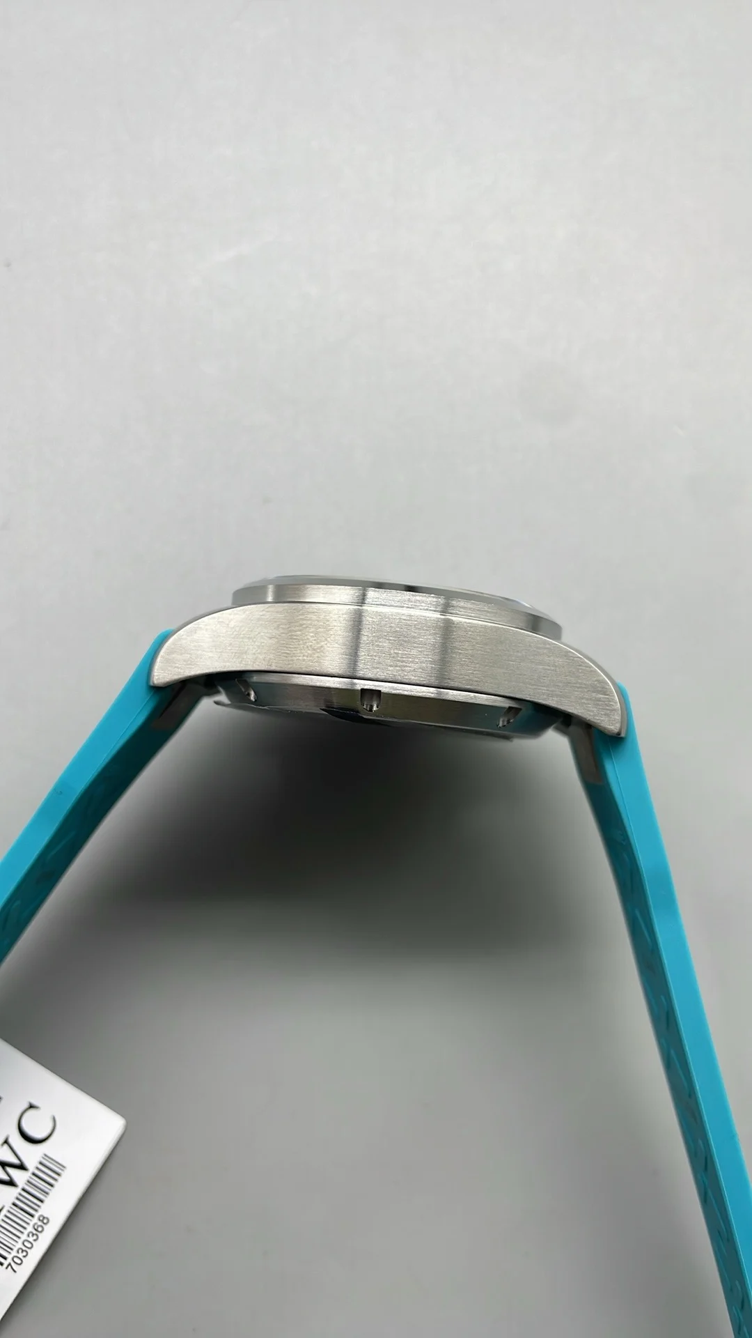 IWC Pilot Tiffany Blue Dial — photographed off the sweep