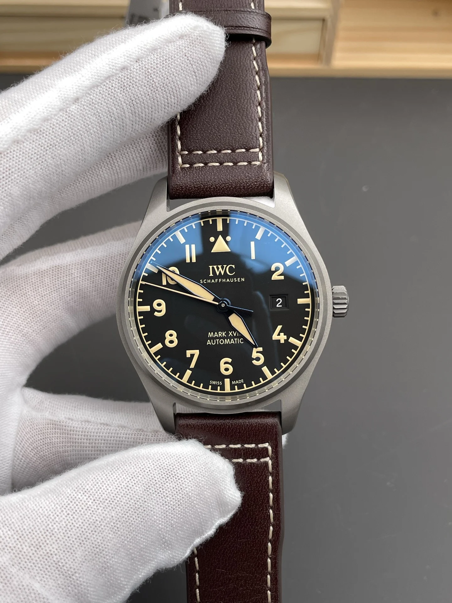 IWC Pilot Titanium 40mm — photographed off the sweep