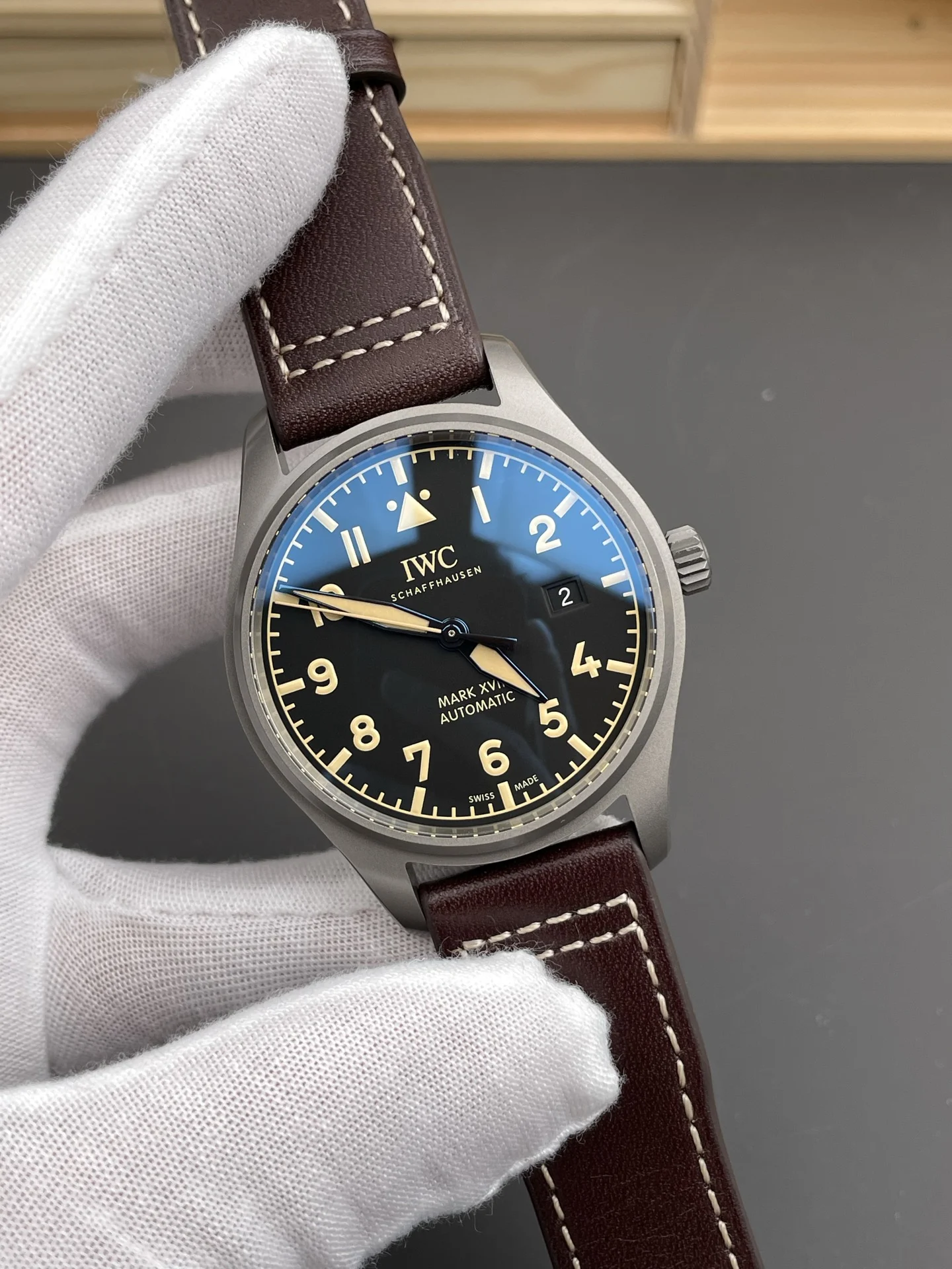 IWC Pilot Titanium 40mm — photographed off the sweep
