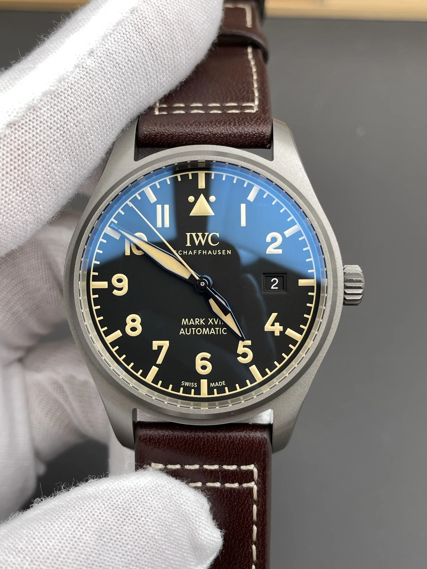 IWC Pilot Titanium 40mm — photographed off the sweep