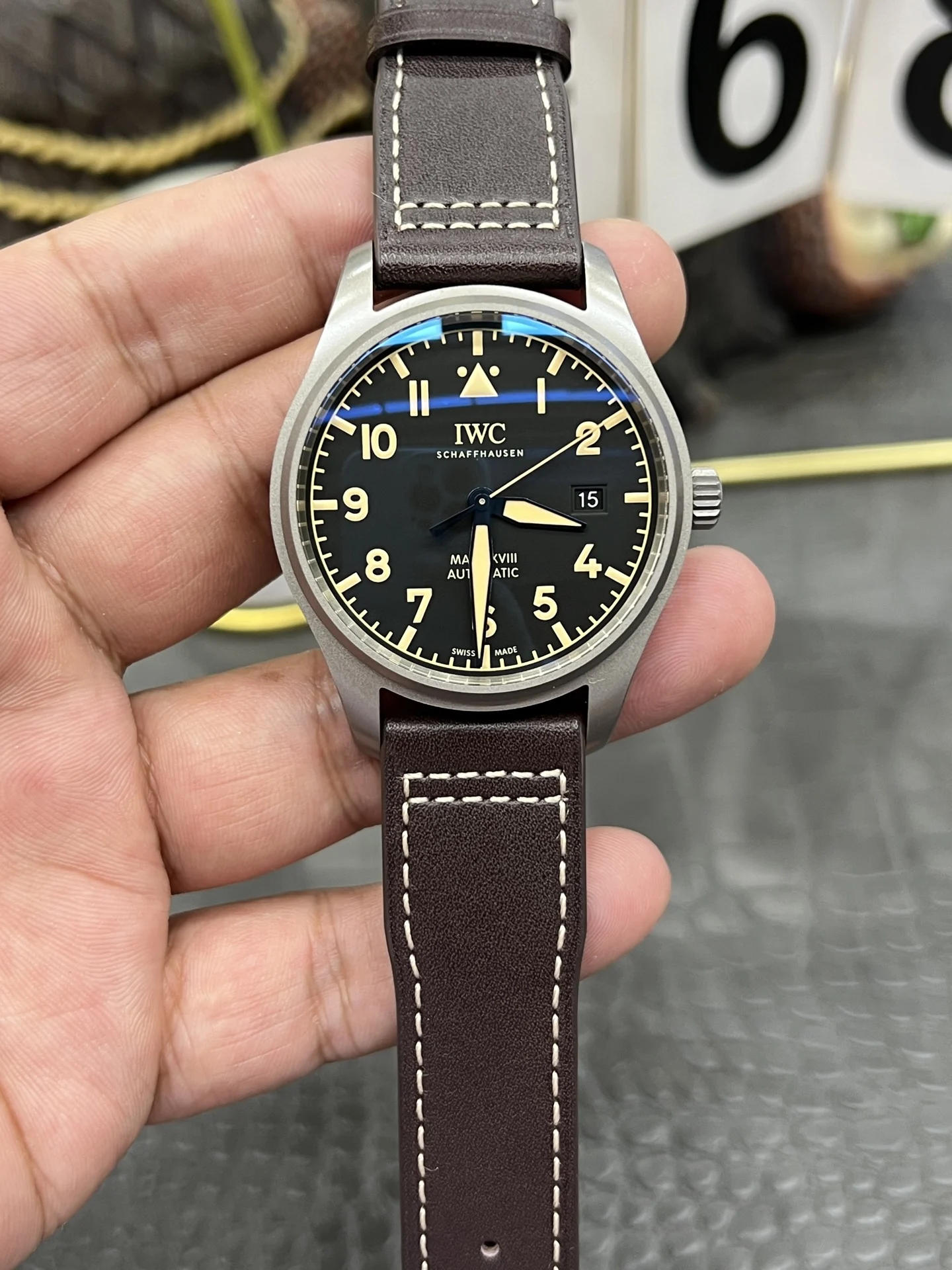 IWC Pilot Titanium 40mm — photographed off the sweep