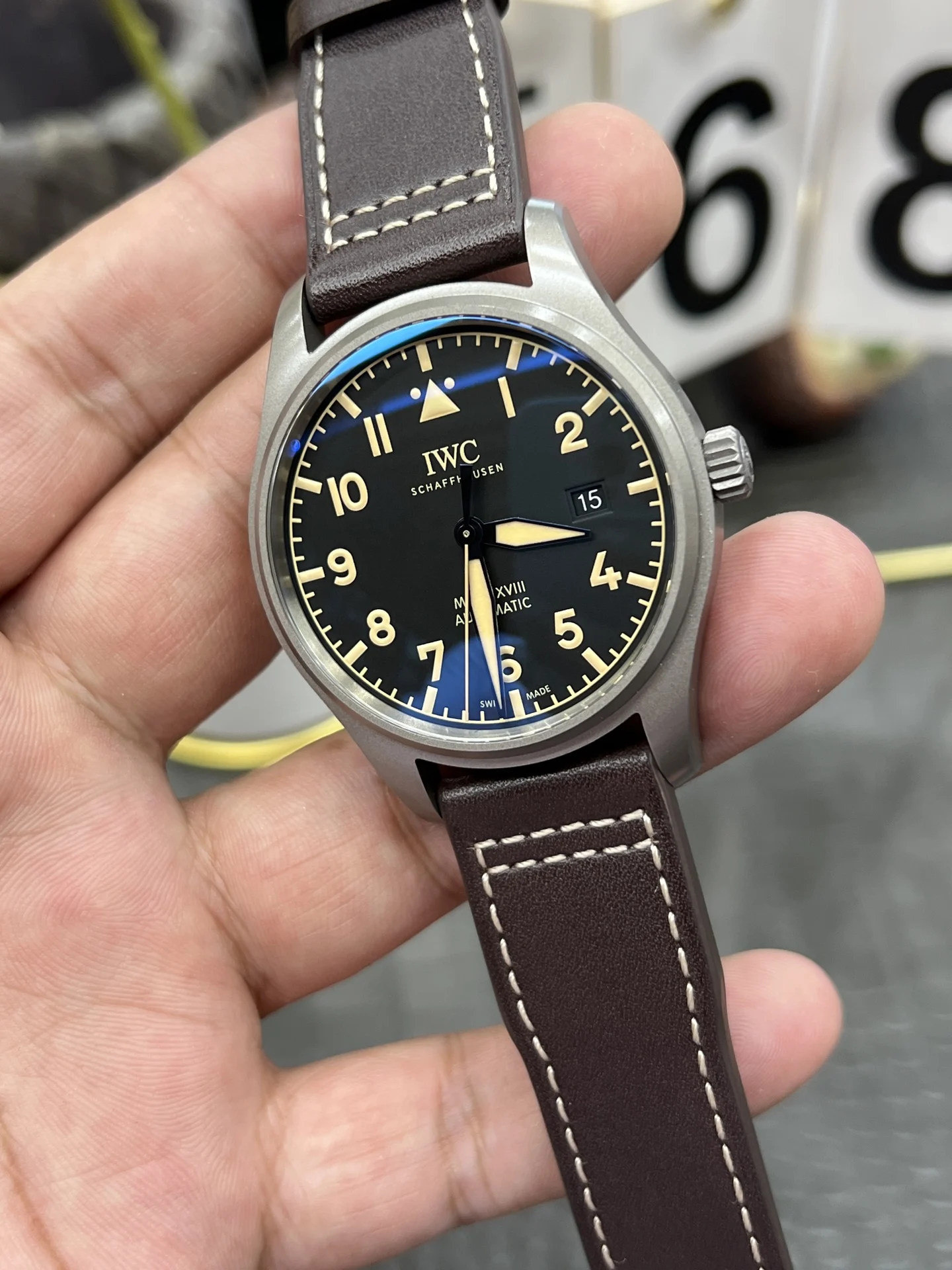IWC Pilot Titanium 40mm — photographed off the sweep