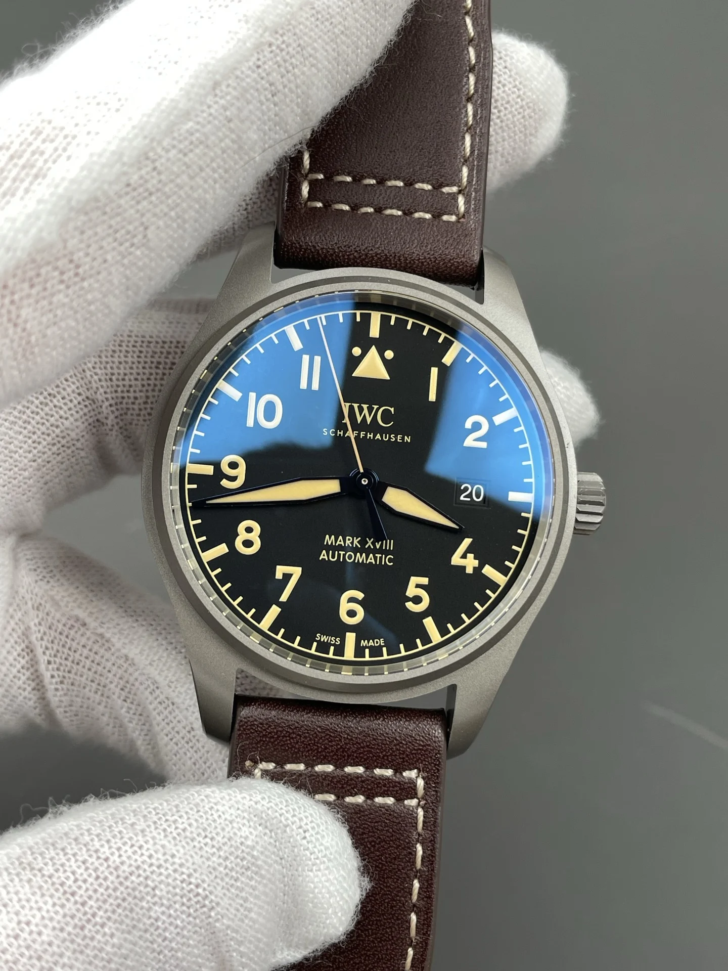 IWC Pilot Titanium 40mm — photographed off the sweep