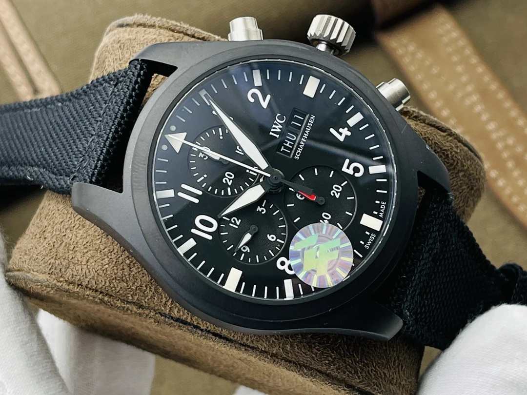 IWC Pilot Titanium 44 × 16.5mm — photographed off the sweep